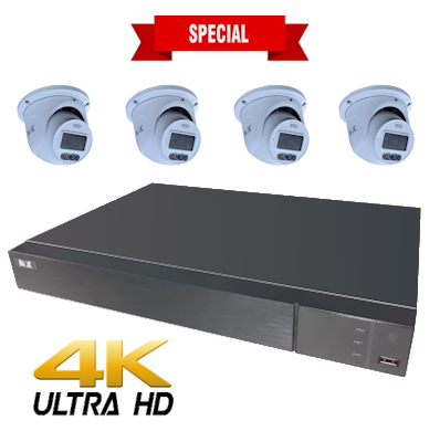 KIT NYX IPX-C16P IQ2 16ch NVR, 4TB + 4 x D6FL Ultimate Cameras